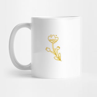 Floral Doodle - Gold Mug